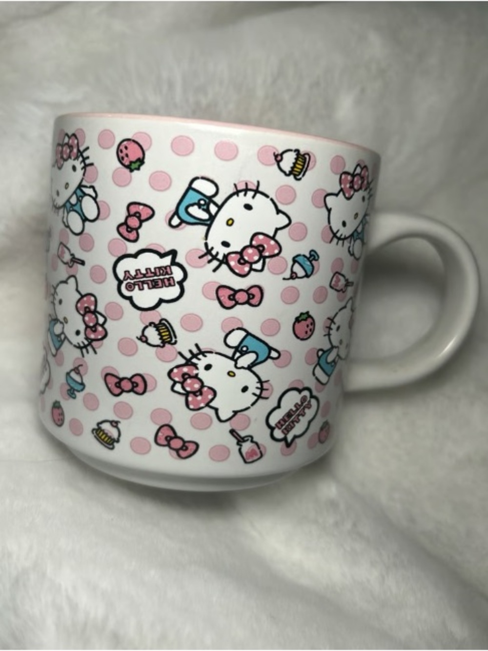 Hello Kitty Pink Polka Dot Ceramic Mug by Sanrio